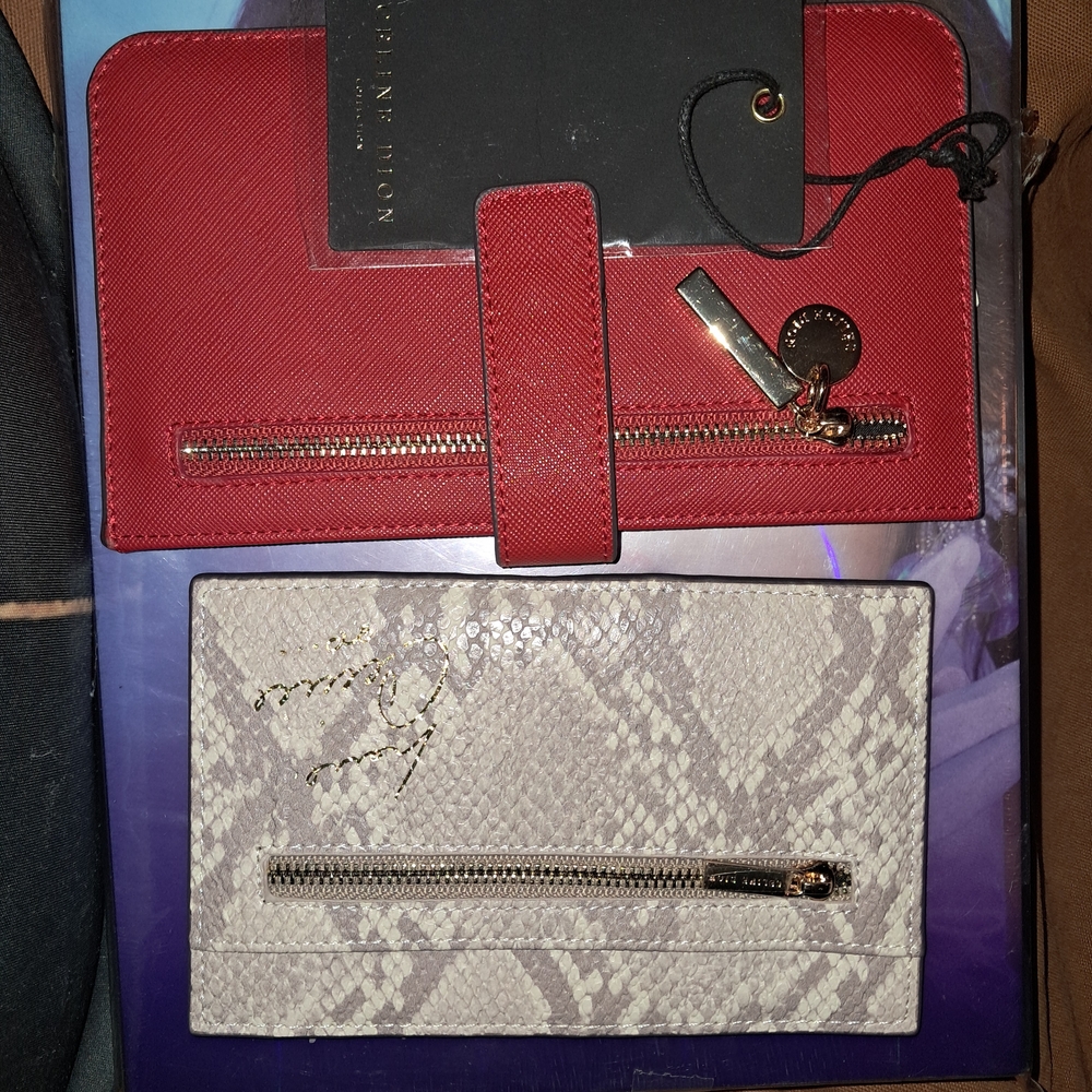 Celine Dion Wallet Clutch With Snake Skin Card Holder Brand New